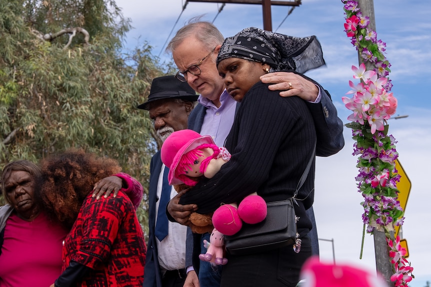 Anthony Albanese meets Kumanjayi Little Baby family