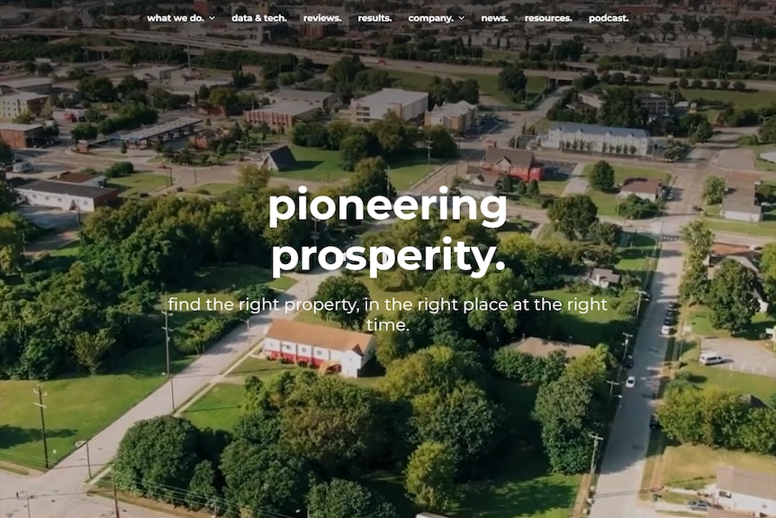 Screenshot of the Dashdot website, with the words: pioneering prosperity.