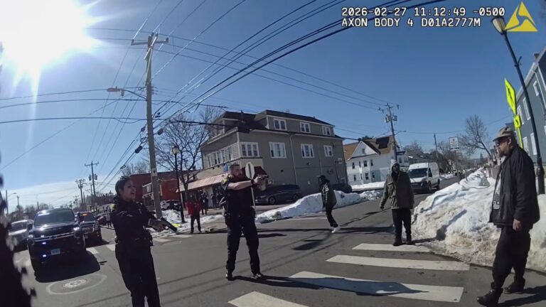 Connecticut police officer hugs supporters, appears in court in fatal shooting of Black man