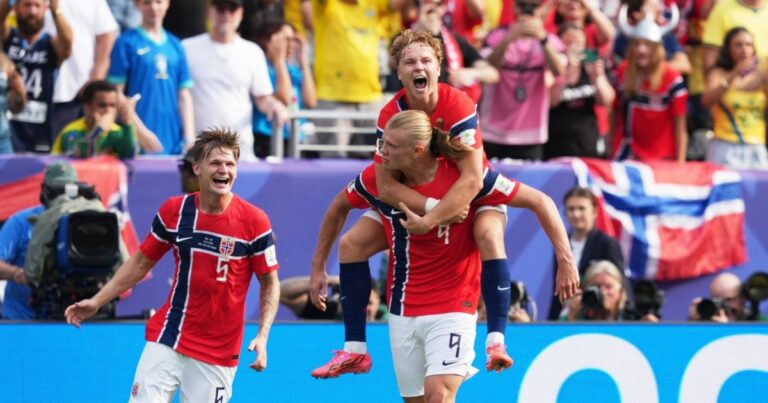 ¡Haaland aparece! El androide pone a Noruega cerca de cuartos de final